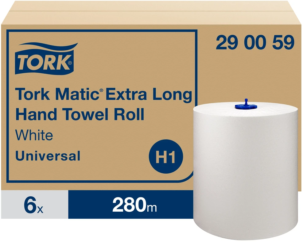 Popieriniai rankšluosčiai Tork Soft Universal H1 (290059), 1sluoksnis, baltos spalvos, 280m, 1142 lapeliai