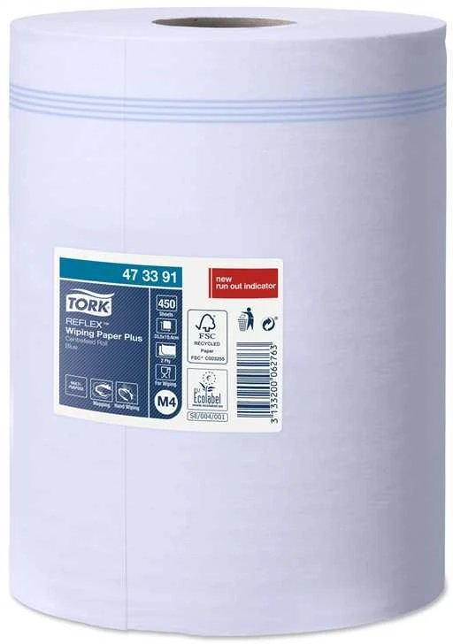 Šluostymo popierius TORK Reflex , M4, mėlynas, 2 sluoksnių, 150,8 m, 1 vnt, 473391