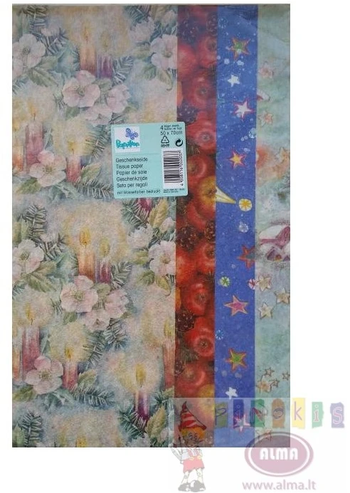 Popierius dovanų pakav plonas 50×70 4vnt 0203 SUSY CARD