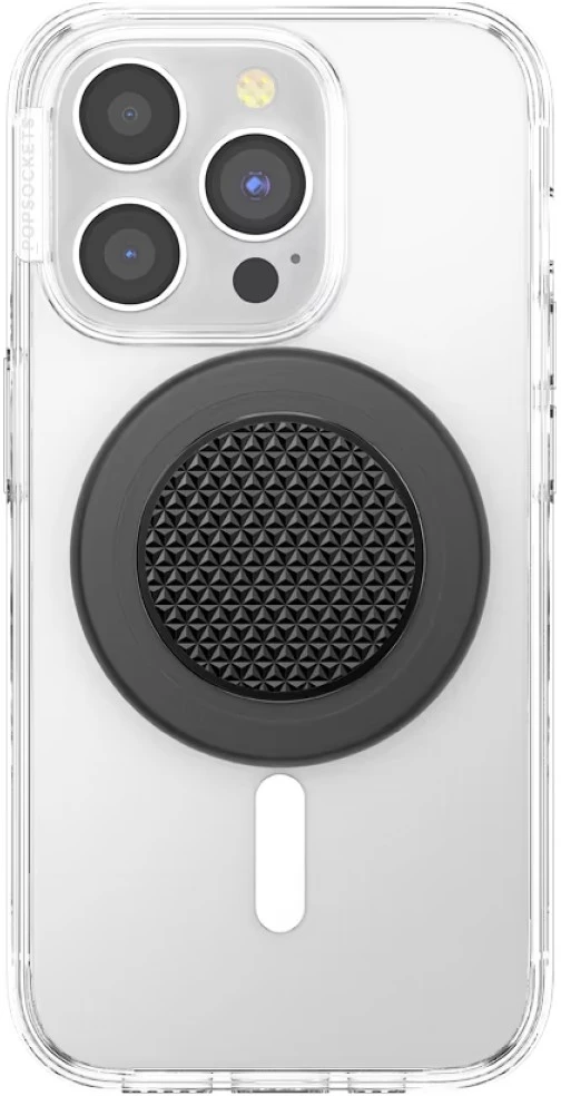 PopSockets Round Aluminum Triangle Knurl Grip MagSafe phone grip and stand juodas