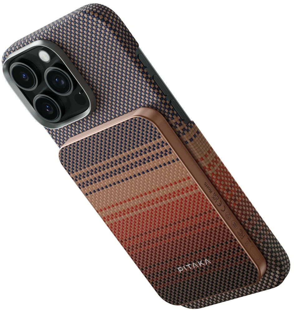 Power bank PITAKA Aramid Fiber Qi2 MagSafe sunset