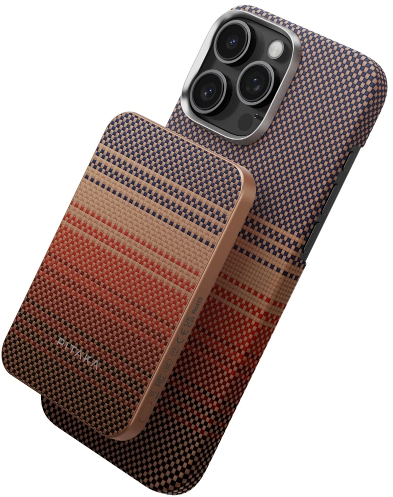 Power bank PITAKA Aramid Fiber Qi2 MagSafe sunset