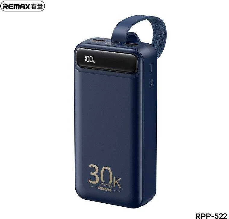 Powerbank 22,5W 30000mAh PD + QC Remax Bole Series mėlynos spalvos