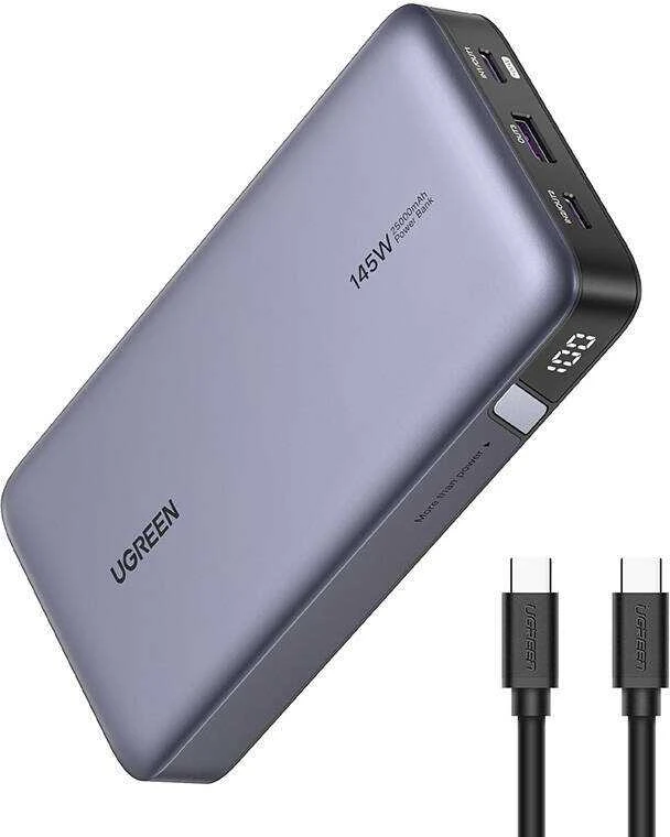 Nešiojamas įkroviklis UGREEN Powerbank 145W nešiojamajam kompiuteriui - 3 jungtys / 25000mAh