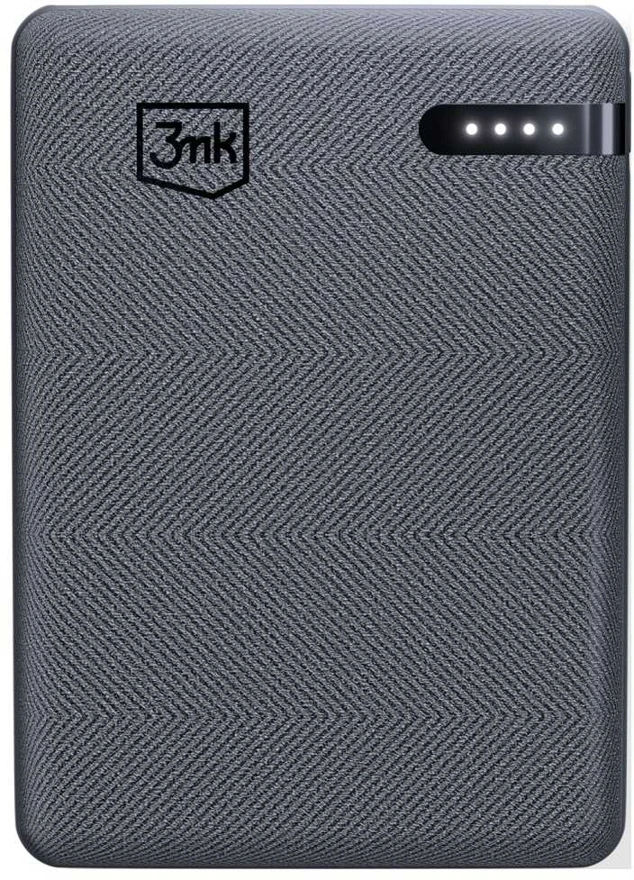 3Mk apsaugos priedai - 3mk kišeninė išorinė baterija 5000 mAh 12 W USB 1C-Pilkas