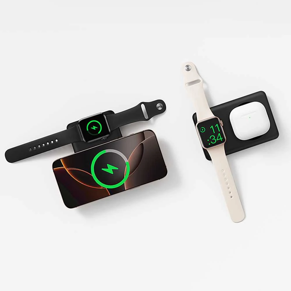 Powerbank Baseus EnerFill FT11 10000mAh 27W suderinamas su MagSafe, skirtas Apple Watch ir išmaniems telefonams USB-C 20V/3A 30 cm - juodos spalvos