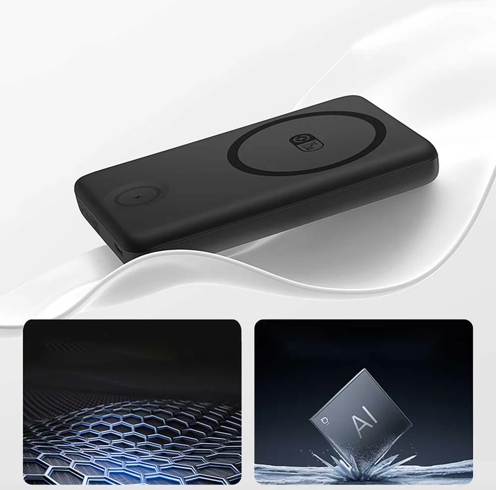 Powerbank Baseus EnerFill FT11 10000mAh 27W suderinamas su MagSafe, skirtas Apple Watch ir išmaniems telefonams USB-C 20V/3A 30 cm - juodos spalvos