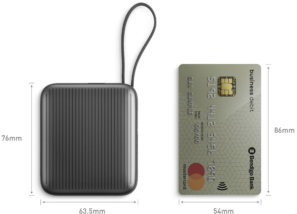 PowerBank Energea Integra Mini 35 10000mAh cableUSB-C PD35W pilkos spalvos