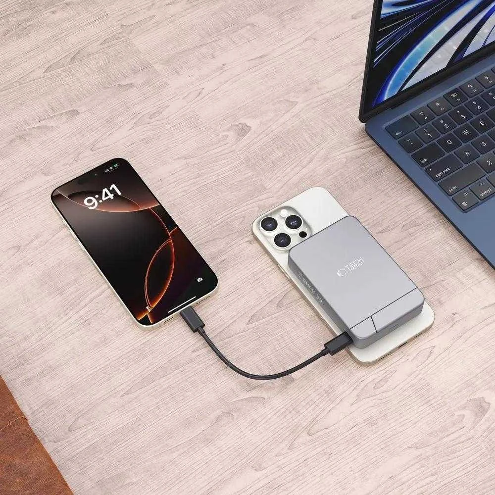 Powerbank Tech-Protect PB14 LifeMag MagSafe 10000 mAh - pilka