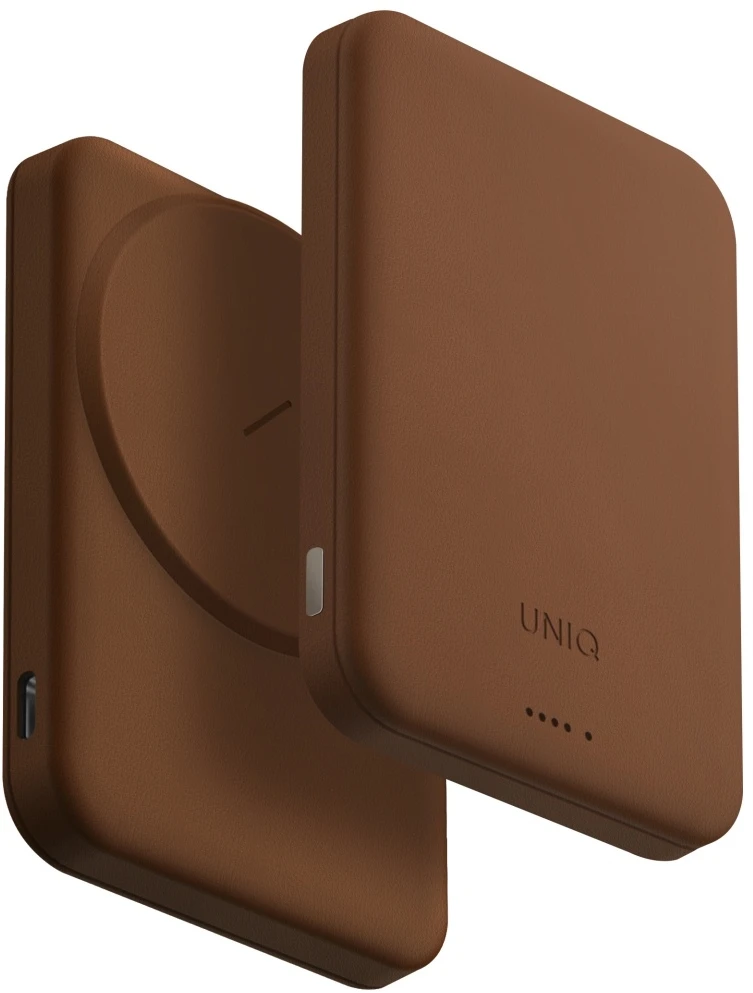 „Uniq Lyden Lexa Magnetic 5000mAh PD USB-C MagSafe“ išorinė baterija – ruda