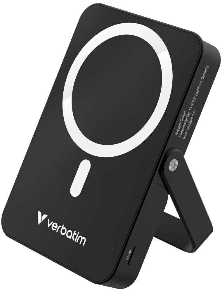 Powerbank Verbatim Charge n Go 10000mAh su stoveliu Magnetic Wireless juodos spalvos 32264