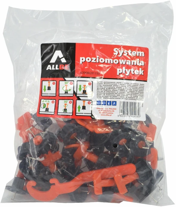 Pozostali Producenci PLYTELIŲ LYGIAVIMO SISTEMA 50 vnt. + RAKTAS