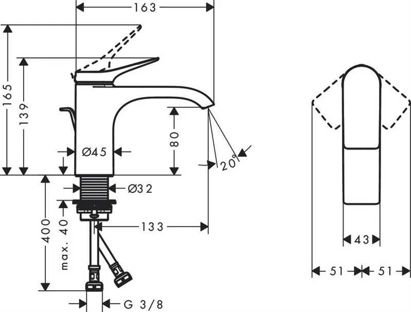 Praustuvo maišytuvas Hansgrohe Vivenis 75020670, juodas matinis