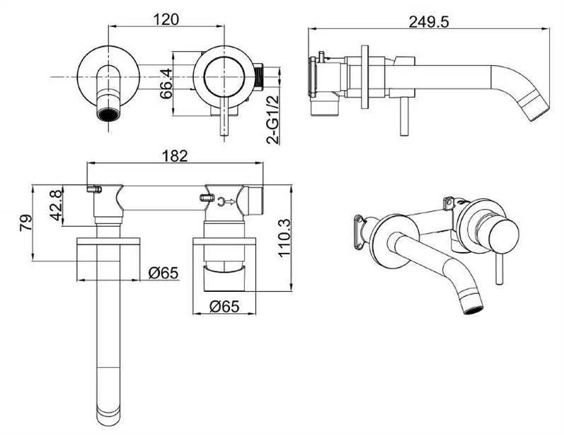 Praustuvo maišytuvas Invena Dafni BP-88-U01-A, chromo