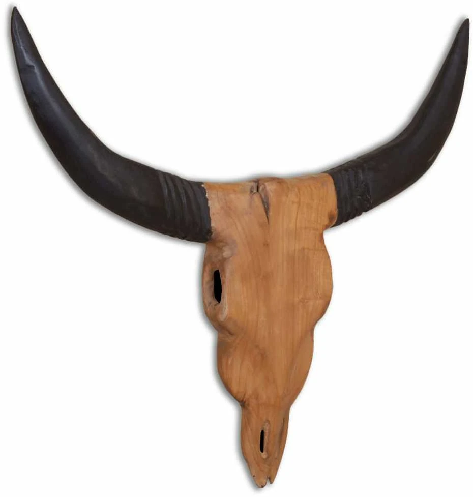 Prie sienos montuojama buliaus galva, 69x6x60cm, tikmedis