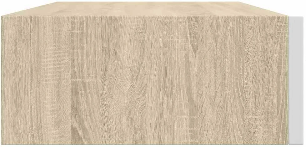 Sieninė lentyna su stalčiumi, ąžuolo/balta, 40x23,5x10cm, MDF