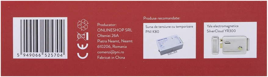 Prieigos kontrolės klaviatūra PNI DK220, autonominė, išorės ir vidaus, IP65, su 2 relėmis