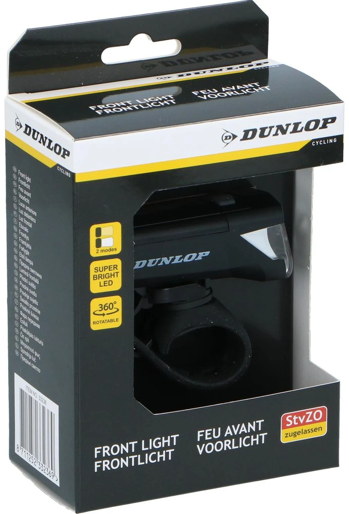 Dunlop Dviračio priekinė lempa su LED ir dviem režimais