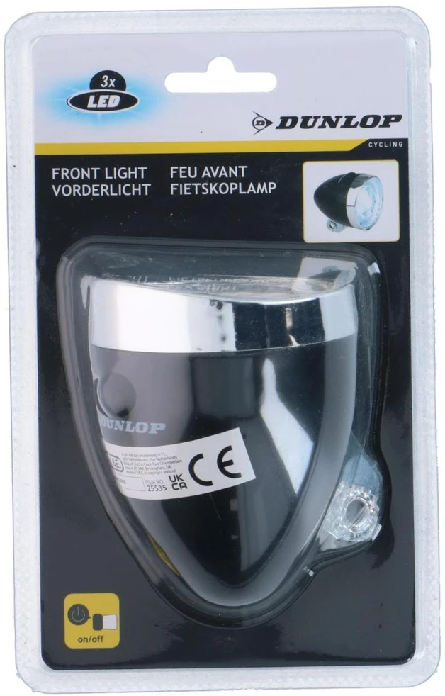 Dunlop priekinis dviračio žibintas su 3 LED