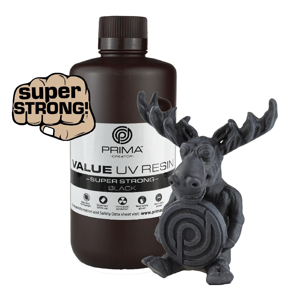 PrimaCreator Super Strong UV Derva - 1000ml - Juoda