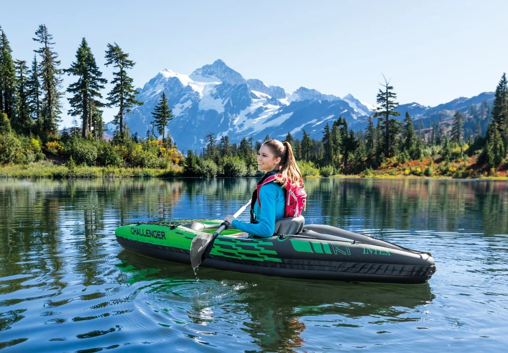 Oars Intex Challenger K1 Kayak, Žalias