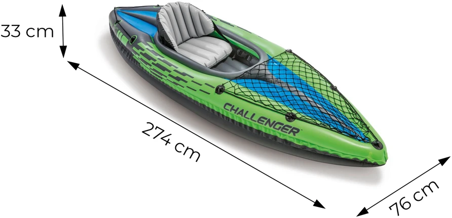 Oars Intex Challenger K1 Kayak, Žalias