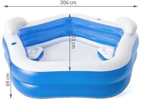 Bestway Family Fun Pripučiamas baseinas, 213x206x69cm