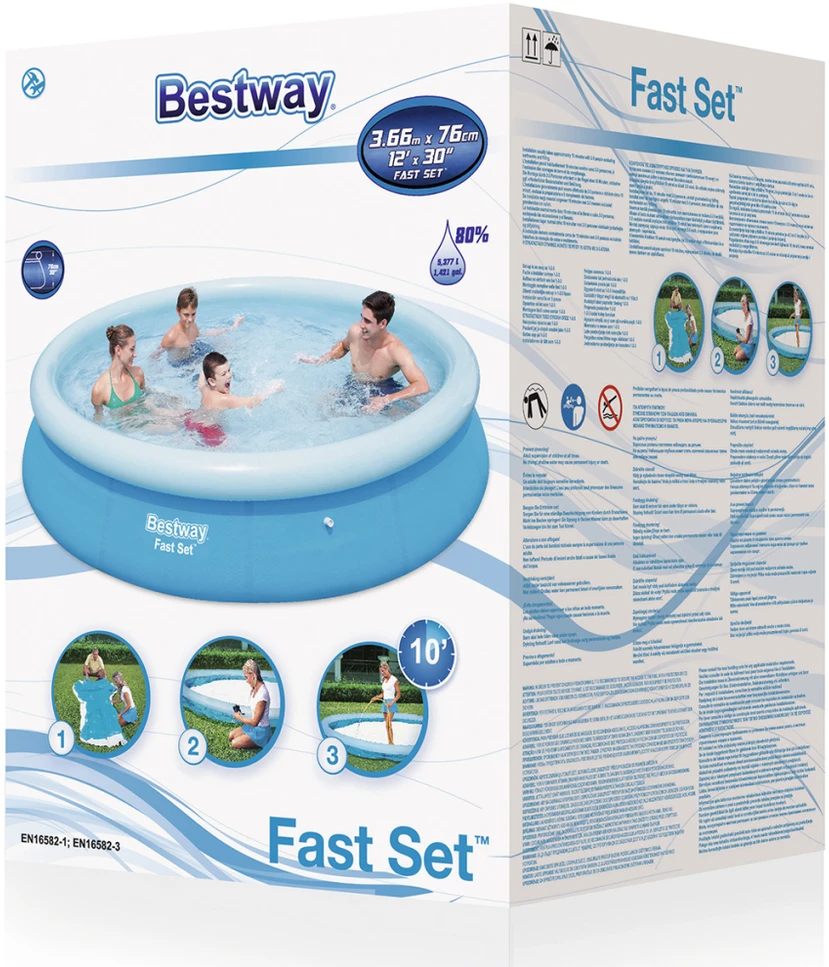 Bestway Fast Set 57273 antžeminis baseinas Pripučiamas baseinas Apskritas 5377 L Mėlyna