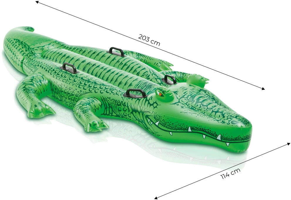 Intex Giant Gator Ride-On pripučiamas vežimėlis, 203x114 cm