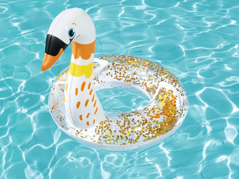 „Bestway“ plaukimo žiedo gulbės blizgučiai 61cm