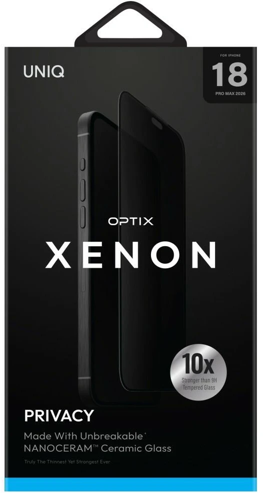 Privatumo stiklas UNIQ Optix Privacy Xenon Nanoceram, skirtas iPhone 18 Pro Max