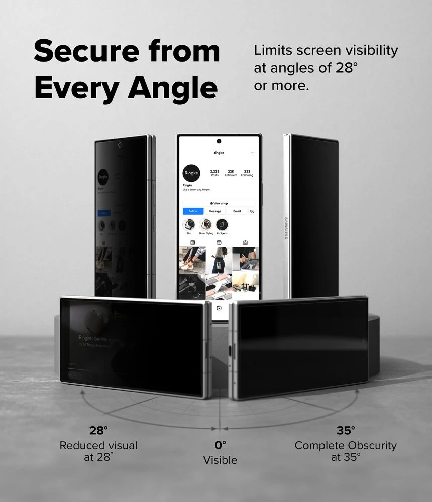 PRIVATUMĄ UŽTIKRINANTIS STIKLAS RINGKE COVER DISPLAY EASY SLIDE 360 2-PACK Samsung Galaxy Z FOLD 8 ULTRA PRIVACY