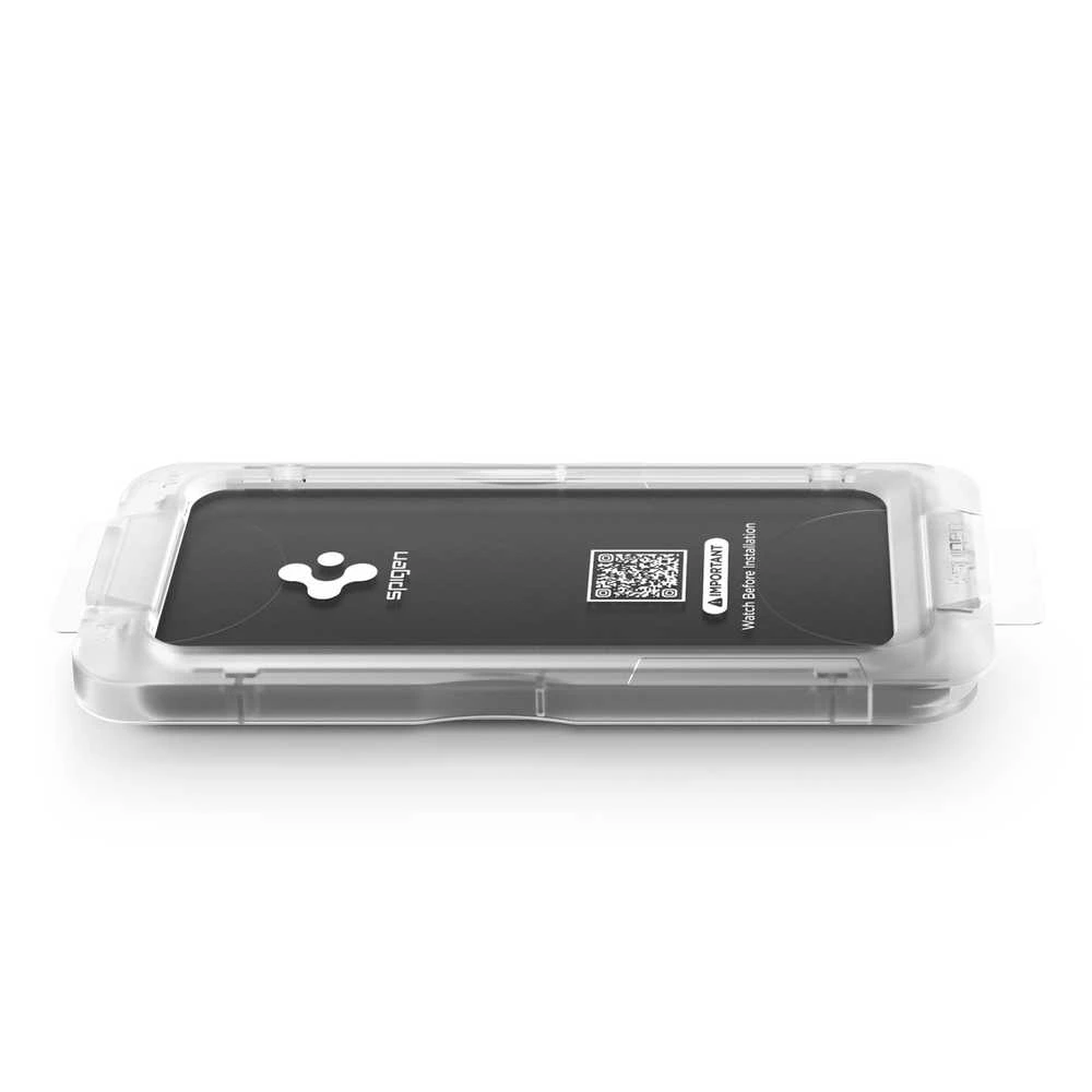 „Spigen Glass tR EZ Fit Pro HD“ (privatumo) 2 vnt., skaidrūs – „Samsung Galaxy S26+“