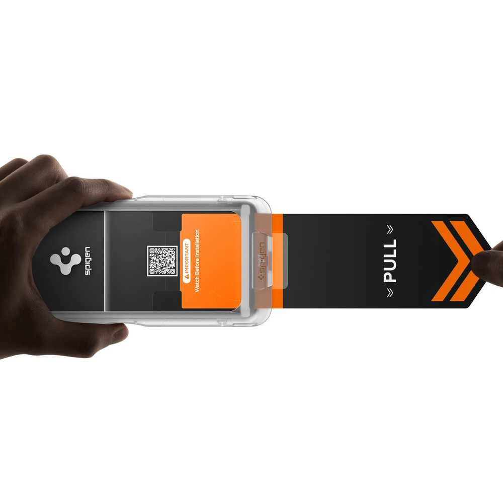 „Spigen Glass tR EZ Fit Pro HD“ (privatumo) 2 vnt., skaidrūs – „Samsung Galaxy S26+“