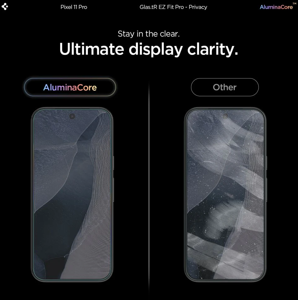 PRIVATUMĄ UŽTIKRINANTIS STIKLAS Spigen GLAS.TR EZ FIT PRO AC 2-PACK GOOGLE PIXEL 9 PRO XL / 10 PRO XL / 11 PRO XL PRIVACY
