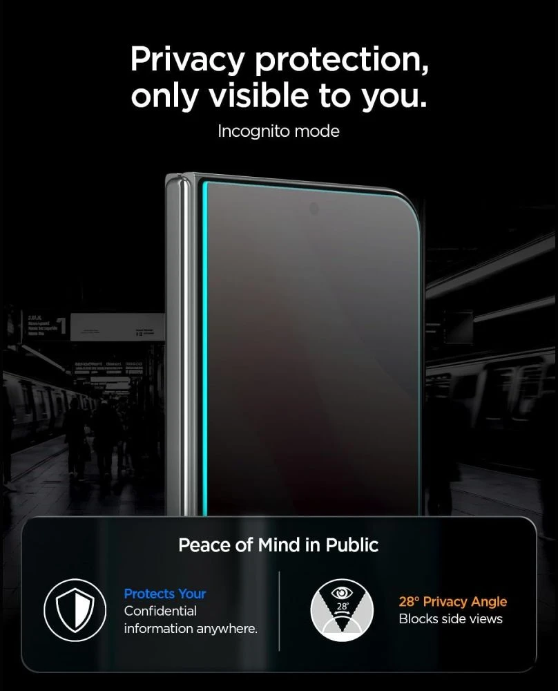 PRIVATUMĄ UŽTIKRINANTIS STIKLAS Spigen GLAS.TR EZ FIT PRO AC IPHONE DUO PRIVACY