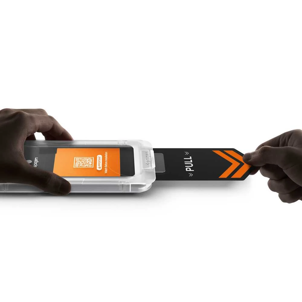 „Spigen Glass tR EZ Fit Pro HD“ (privatumo) 2 vnt., skaidrūs – „Samsung Galaxy S26+“
