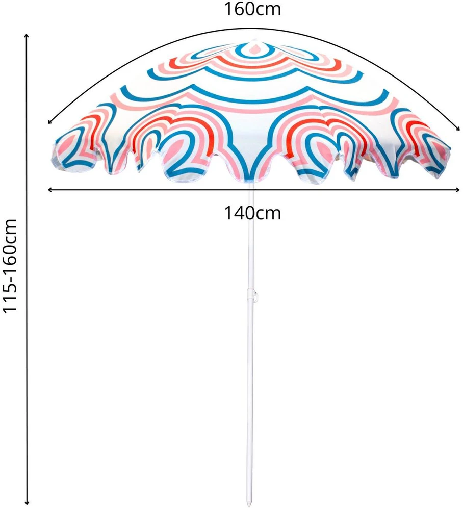 ProGarden Paplūdimio skėtis 160 cm mėlyna-raška