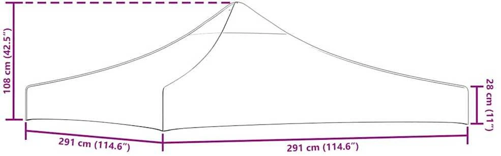 Proginės palapinės stogas, geltonos spalvos, 3x3m, 270 g/m²