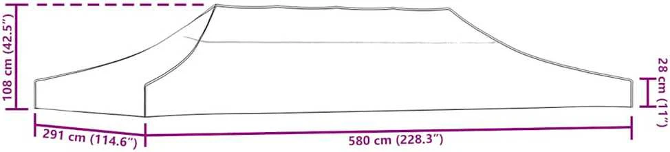 Proginės palapinės stogas, tamsiai raudonas, 6x3m, 270 g/m²