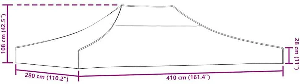 Proginės palapinės stogas, terakota spalvos, 4x3m, 270 g/m²