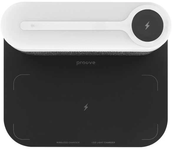 Proove 3-in-1 naktinis prie lovos šviestuvas + Alarm clock Day & Night LED 1200mAh 3W belaidis įkroviklis 15W pilkos spalvos