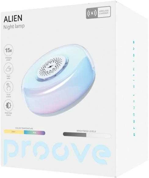Proove naktinė lempa Alien LED RGB 5W su indukciniu įkrovimu 15W baltos spalvos