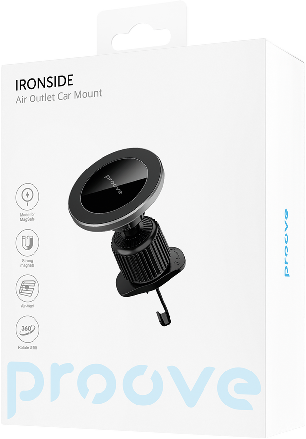 Proove Car Holder IronSide Air Outlet Car Mount juodos spalvos