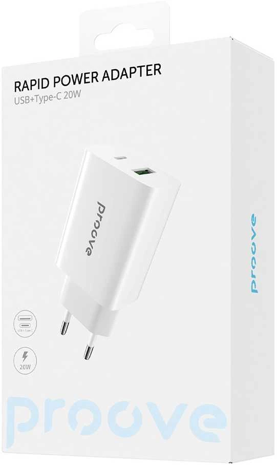 Proove laidinis įkroviklis Rapid 20W baltos spalvos