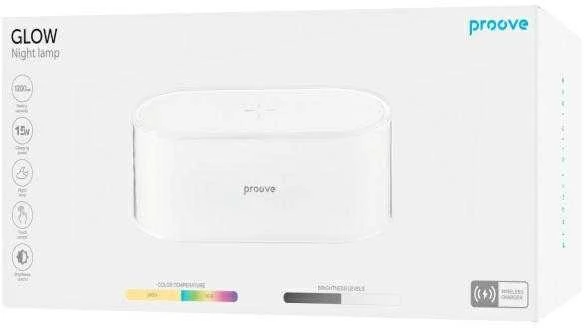 Proove naktinis šviestuvas Glow LED RGB 1200mAh 5W su indukciniu įkrovimu 15W baltos spalvos