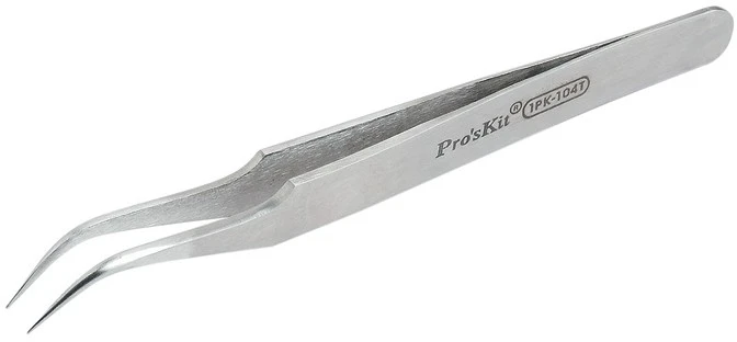 Pincetas 120mm nerūdijančio plieno lenktais galais 1PK-104T Pro'sKit
