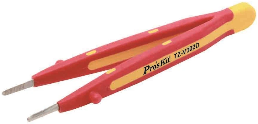 Proskit Pincetas elektrikams 1000V 145mm nerūdijančio plieno plačiais galais TZ-V302D Pro’sKit
