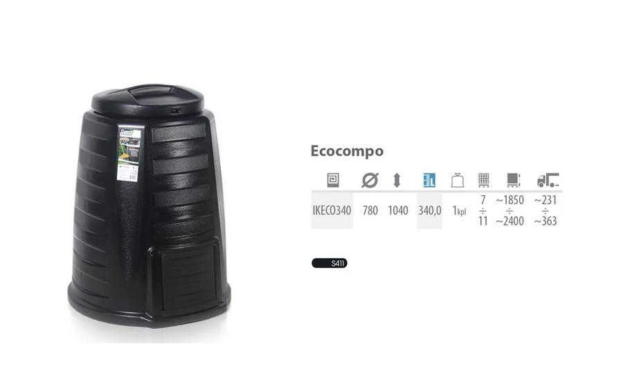 Komposto dėžė Prosperplast, 340 l, Juoda