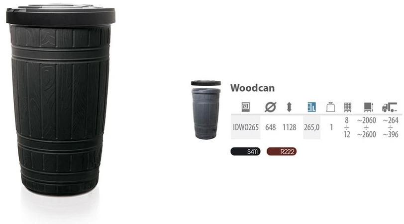 PROSPERPLAST RAINWATER CONTAINER WOODCAN Juodas 265L